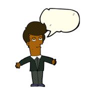 cartoon bored man with speech bubble N22