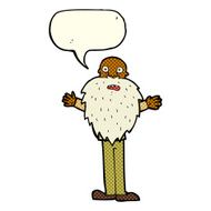 cartoon bearded old man with speech bubble N18