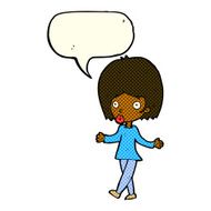 cartoon confused woman with speech bubble N40