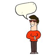 cartoon grinning man wearing sunglasses with speech bubble N5