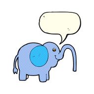 cartoon elephant squirting water with speech bubble N10