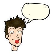 cartoon man sticking out tongue with speech bubble N15