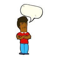 cartoon annoyed man with folded arms speech bubble N11