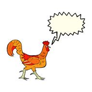 cartoon cockerel with speech bubble N15