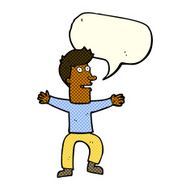 cartoon startled man with speech bubble N27
