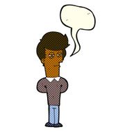 cartoon jaded man with speech bubble N8