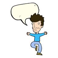 cartoon frightened man with speech bubble N41