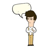 cartoon annoyed man with speech bubble N40