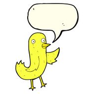 funny cartoon bird with speech bubble N60