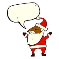 cartoon santa claus with speech bubble N90