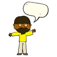 cartoon happy man with beard speech bubble N20