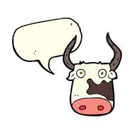 cartoon cow with speech bubble N19