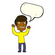 cartoon excited man with speech bubble N31