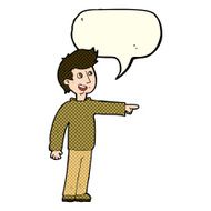 cartoon happy man pointing and laughing with speech bubble N4