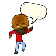 cartoon worried old man pointing with speech bubble N5