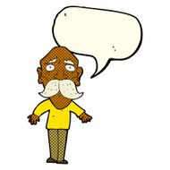 cartoon sad old man with speech bubble N10
