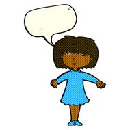 cartoon surprised woman with speech bubble N122