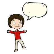 cartoon excited boy with speech bubble N68
