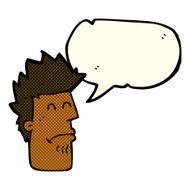 cartoon man feeling sick with speech bubble N6