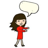 cartoon happy girl with speech bubble N40