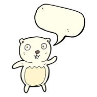 cartoon polar bear cub with speech bubble N35