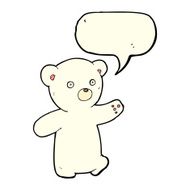 cartoon polar bear cub with speech bubble N36