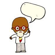 cartoon professor with speech bubble N4