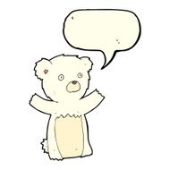 cartoon polar bear cub with speech bubble N37