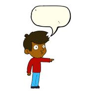 cartoon pointing boy with speech bubble N16
