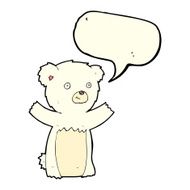 cartoon polar bear cub with speech bubble N39