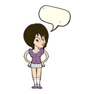 cartoon woman with hands on hips speech bubble N105