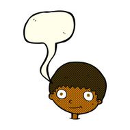 Cartoon happy boy with speech bubble N108