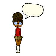 cartoon librarian woman with speech bubble N5