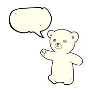 cartoon polar bear cub with speech bubble N40