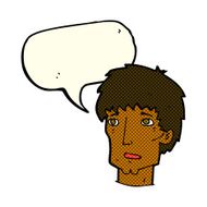 cartoon worried man with speech bubble N47