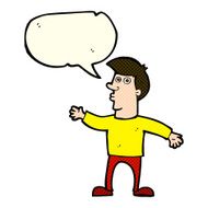 cartoon worried man with speech bubble N48