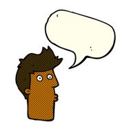 cartoon surprised man with speech bubble N57