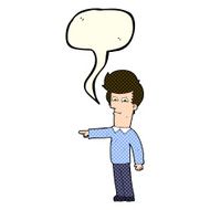 cartoon man pointing with speech bubble N91