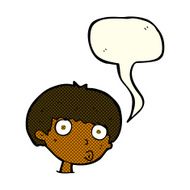 cartoon surprised boy with speech bubble N13