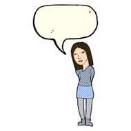 cartoon woman waiting with speech bubble N11