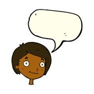Cartoon happy boy with speech bubble N109