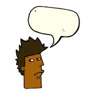 cartoon nervous expression with speech bubble N3