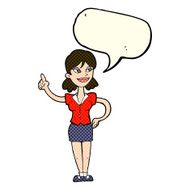 cartoon woman with great idea speech bubble N7