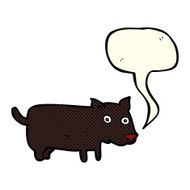 cartoon little dog with speech bubble N10