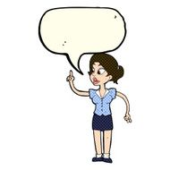 cartoon woman with great idea speech bubble N8