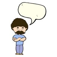 cartoon dad with folded arms speech bubble N5