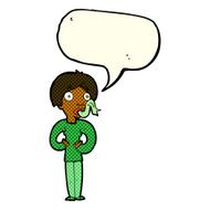 cartoon woman sticking out tongue with speech bubble N5