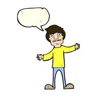 cartoon surprised man with speech bubble N60