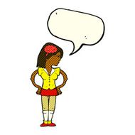 cartoon intelligent woman with speech bubble N10