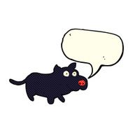 cartoon happy little dog with speech bubble N5